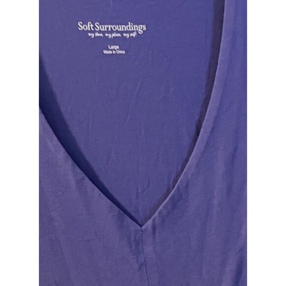 Soft Surroundings Dress Womens L Purple Iris Birdsong Seamed Modal minimalist - Picture 5 of 6